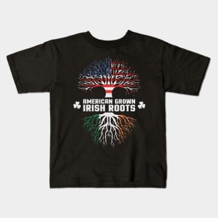 American Grown With Irish Roots Awesome Ireland Kids T-Shirt